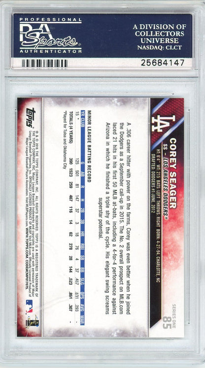 Graded 2016 Topps Corey Seager #85 Batting Rookie RC Baseball Card PSA 10 Gem Mint