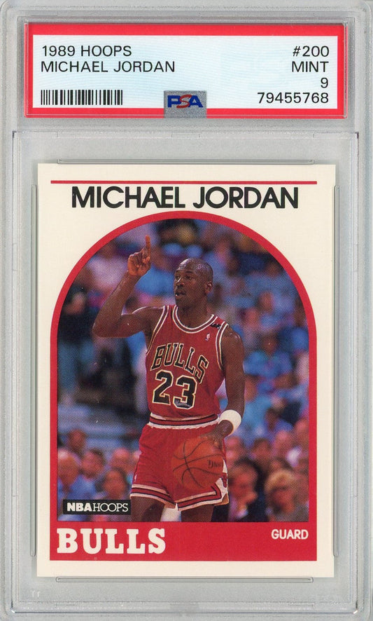 Graded 1989 Hoops Michael Jordan #200 Basketball Card PSA 9 Mint