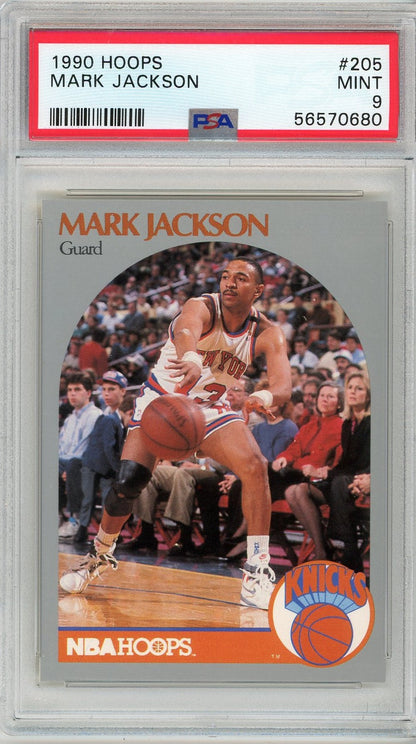 Graded 1990 Hoops Mark Jackson #205 Basketball Card PSA 9 Mint