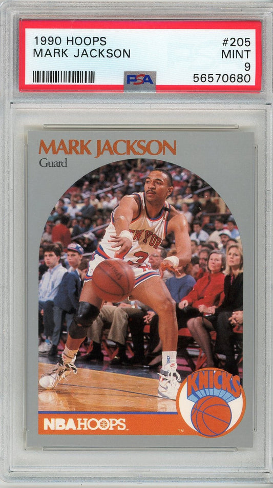 Graded 1990 Hoops Mark Jackson #205 Basketball Card PSA 9 Mint