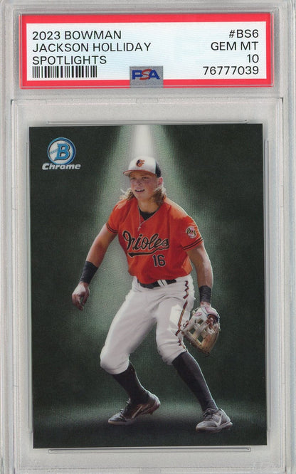 Graded 2023 Topps Bowman Jackson Holliday #BS6 Spotlights Rookie RC Baseball Card PSA 10 Gem Mint
