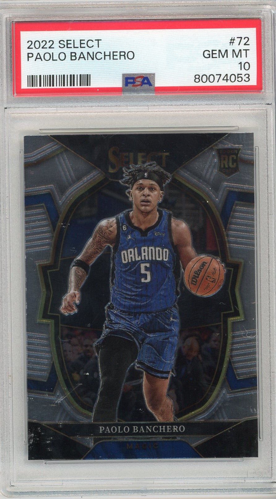 Graded 2022 Panini Select Paolo Banchero #72 Rookie RC Basketball Card PSA 10 Gem Mint