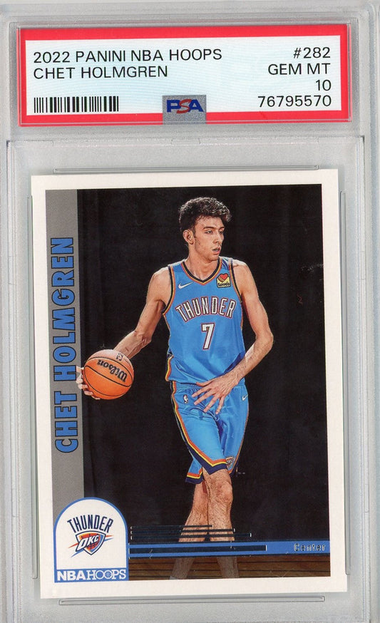 Graded 2022 Panini NBA Hoops Chet Holmgren #282 Rookie RC Basketball Card PSA 10 Gem Mint