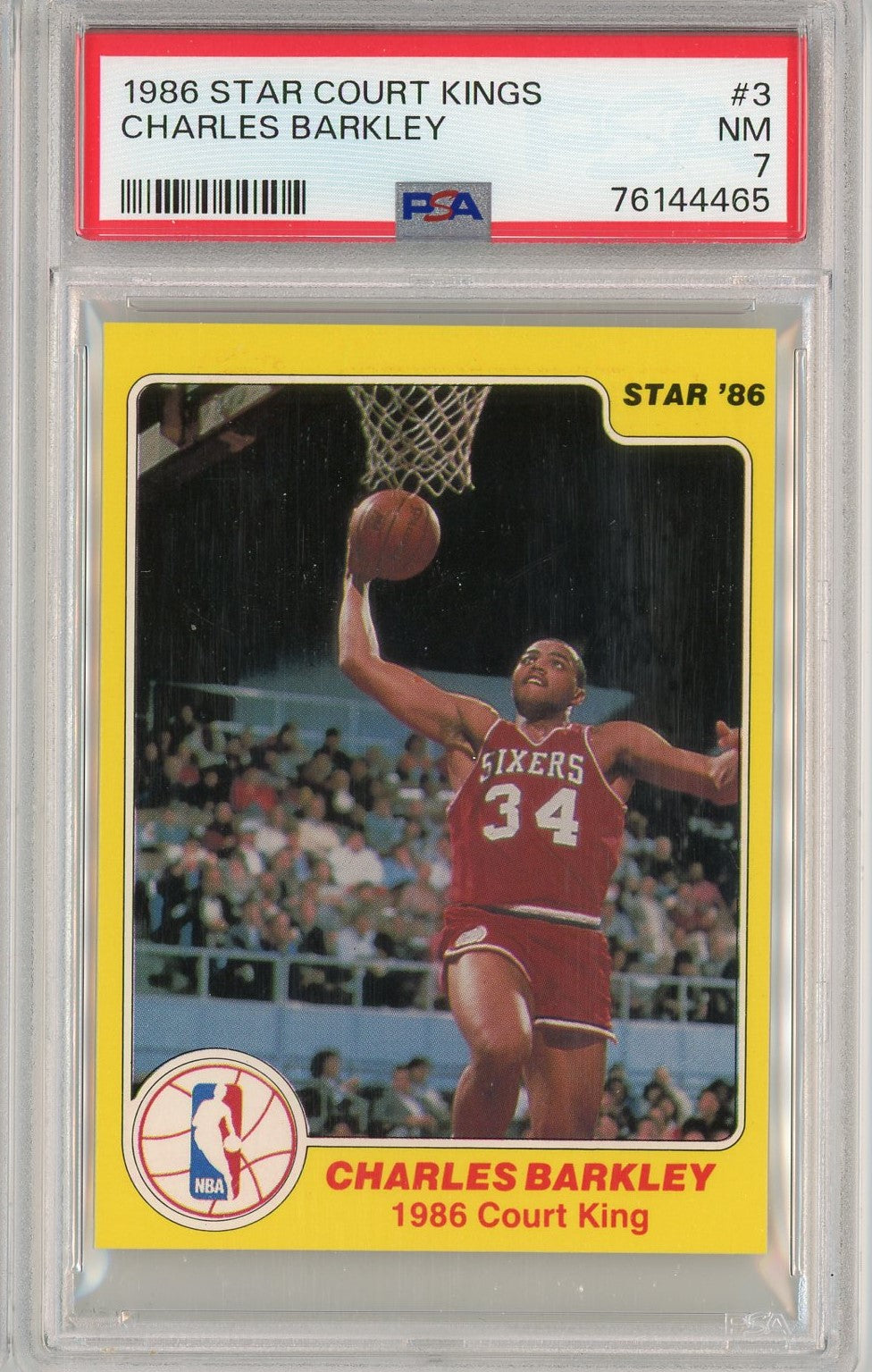 Graded 1986 Star Court Kings Charles Barkley #3 Rookie RC Basketball Card PSA 7 Near Mint