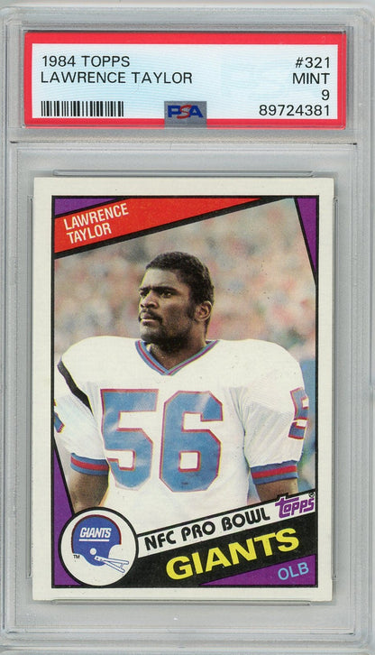 Graded 1984 Topps Lawrence Taylor #321 Football Card PSA 9 Mint