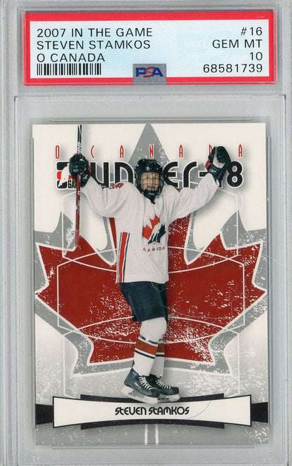 Graded 2007 In The Game Steven Stamkos #16 O Canada Rookie RC Hockey Card PSA 10 Gem Mint