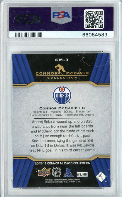 Graded 2015 Upper Deck Connor McDavid #CM-3 Connor McDavid Collection Rookie RC Hockey Card PSA 10 Gem Mint