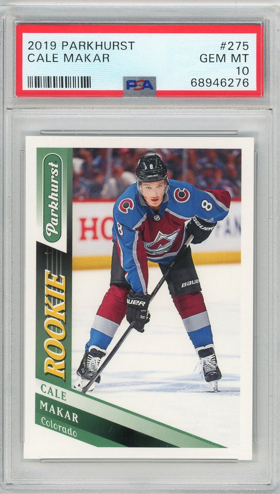Graded 2019 Upper Deck Parkhurst Cale Makar #275 Rookie RC Hockey Card PSA 10 Gem Mint