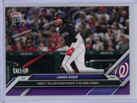 2024 Topps Now James Wood #373 Purple #/25 Rookie RC Baseball Card
