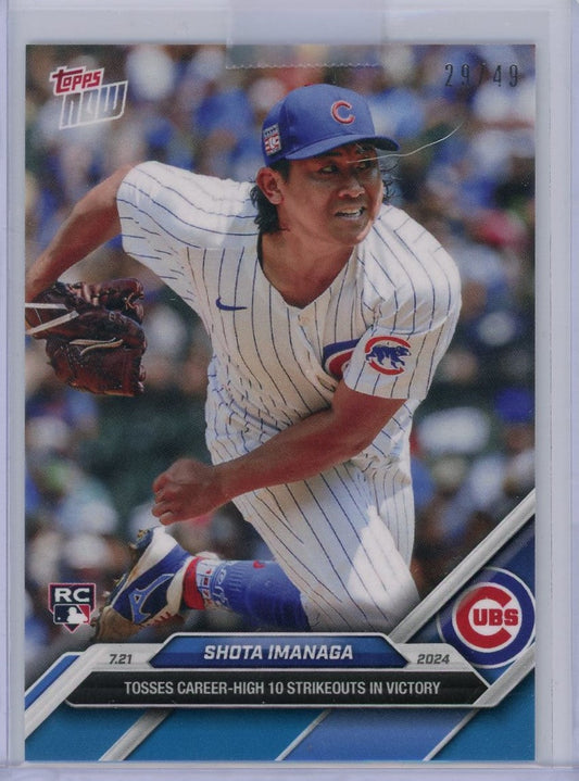 2024 Topps Now Shota Imanaga #453 Blue #/49 Rookie RC Baseball Card