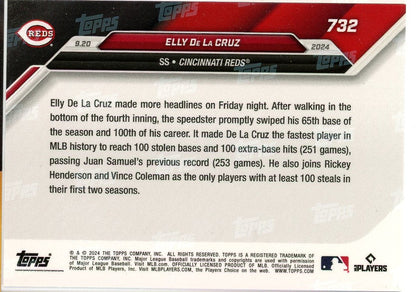 2024 Topps Now Elly De La Cruz #732 Red #/10 Cincinnati Reds Rookie RC Baseball Card
