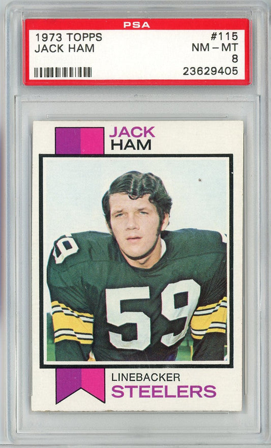 Graded 1973 Topps Jack Ham #115 Rookie RC Football Card PSA 8 NM-MT