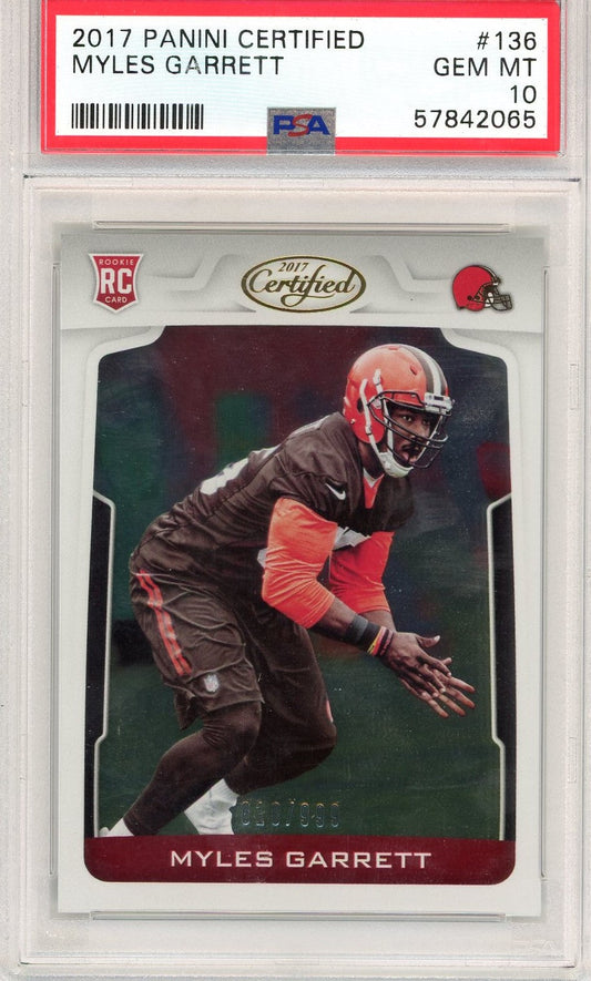 Graded 2017 Panini Certified Myles Garrett #136 Rookie RC Football Card PSA 10 Gem Mint