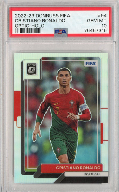 Graded 2022 Donruss FIFA Cristiano Ronaldo #94 Optic-Holo Soccer Card PSA 10 Gem Mint