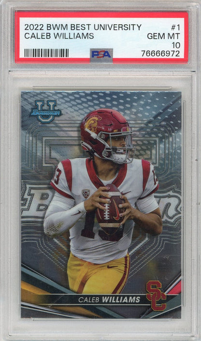 Graded 2022 Topps Bowmans Best University Caleb Williams #1 Rookie RC Football Card PSA 10 Gem Mint