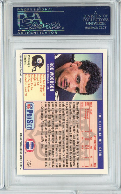 Graded 1989 Pro Set Rod Woodson #354 Rookie RC Football Card PSA 10 Gem Mint