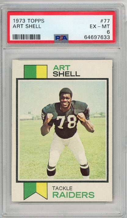 Graded 1973 Topps Art Shell #77 Rookie RC Football Card PSA 6 EX-MT