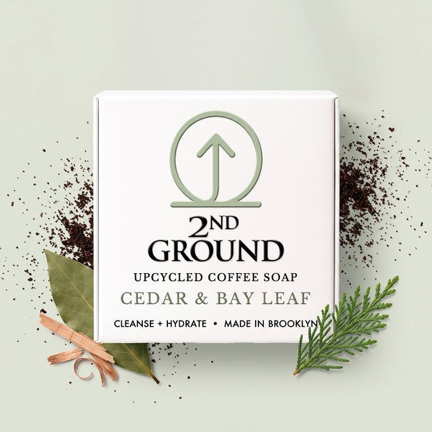Cedar & Bay Leaf Coffee Soap — 2-in-1 Exfoliating Bar