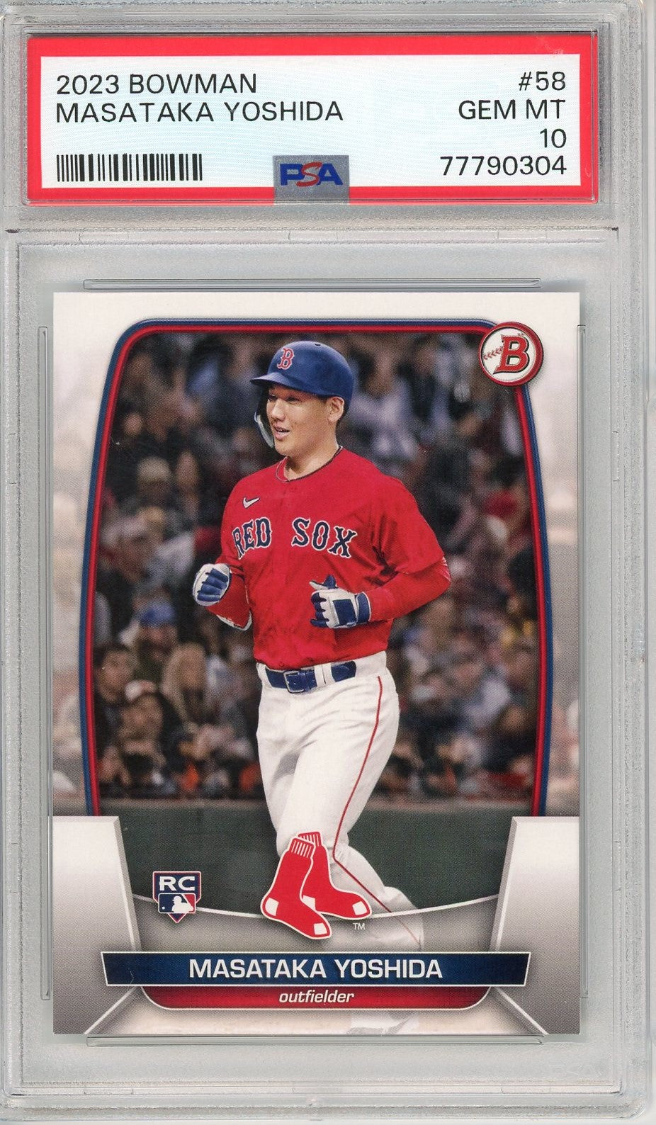 Graded 2023 Topps Bowman Masataka Yoshida #58 Rookie RC Baseball Card PSA 10 Gem Mint