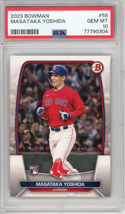Graded 2023 Topps Bowman Masataka Yoshida #58 Rookie RC Baseball Card PSA 10 Gem Mint