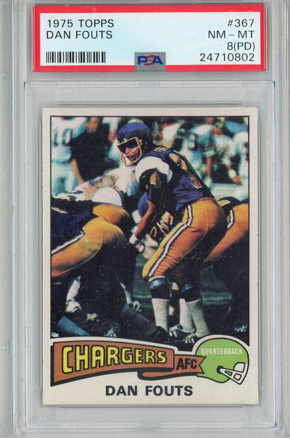 Graded 1975 Topps Dan Fouts #128 Rookie RC Football Card PSA 8 NM-MT