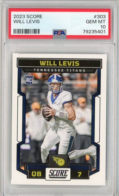 Graded 2023 Panini Score Will Levis #303 Rookie RC Football Card PSA 10 Gem Mint