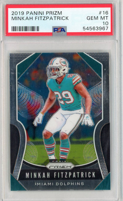 Graded 2019 Panini Prizm Minkah Fitzpatrick #16 Football Card PSA 10 Gem Mint