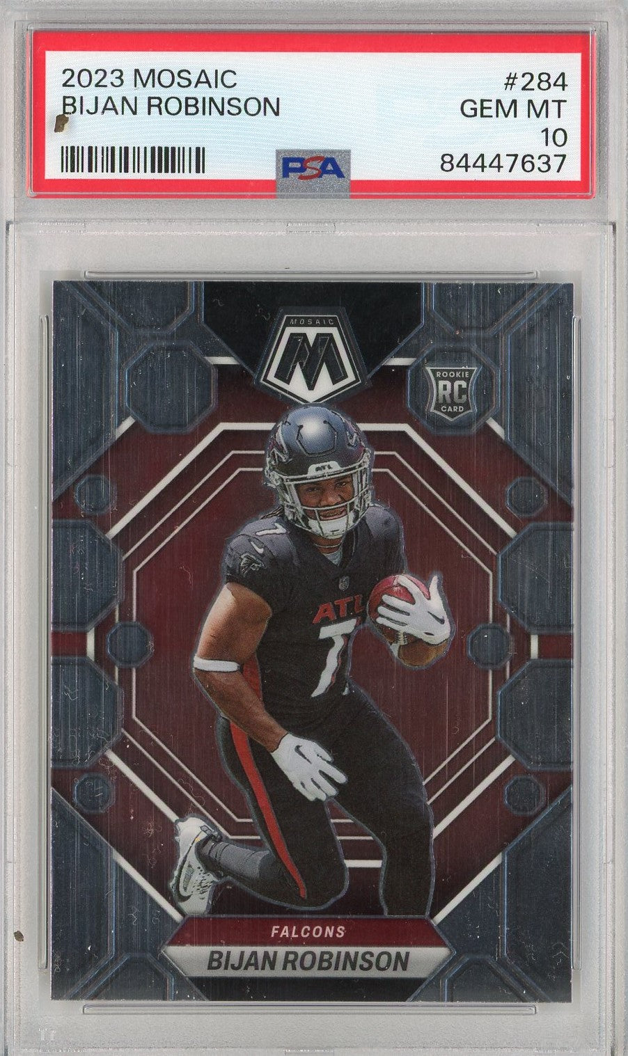 Graded 2023 Mosaic Bijan Robinson #284 Rookie RC Football Card PSA 10 Gem Mint