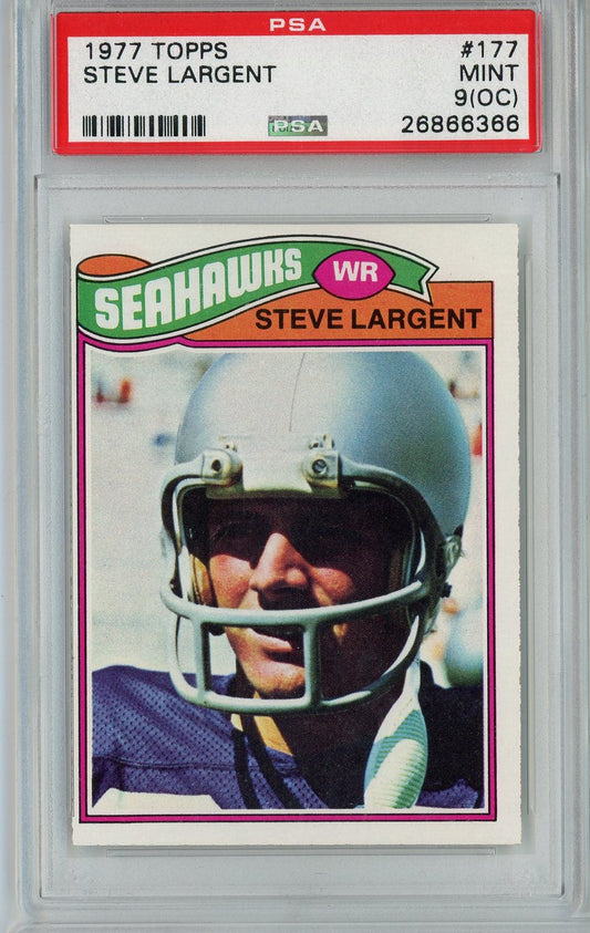 Graded 1977 Topps Steve Largent #177 Rookie RC Football Card PSA 9 Mint