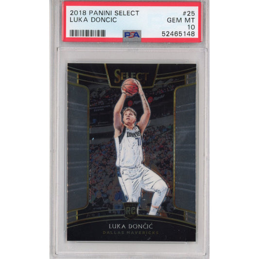 Graded 2018-19 Panini Select Luka Doncic #25 Rookie RC Basketball Card PSA 10 Gem Mint