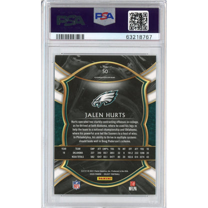 Graded 2020 Panini Select Jalen Hurts #50 Rookie RC Football Card PSA 10 Gem Mint
