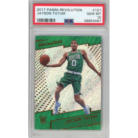 Graded 2017-18 Panini Revolution Jayson Tatum #121 Rookie RC Basketball Card PSA 10 Gem Mint
