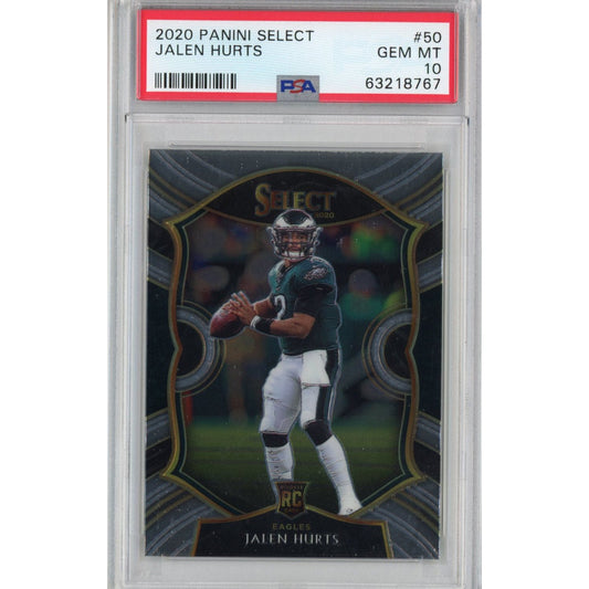 Graded 2020 Panini Select Jalen Hurts #50 Rookie RC Football Card PSA 10 Gem Mint