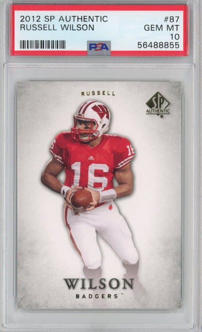 Graded 2012 Upper Deck UD SP Authentic Russell Wilson #87 Rookie RC Football Card PSA 10 Gem Mint
