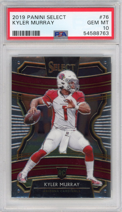 Graded 2019 Panini Select Kyler Murray #76 Rookie RC Football Card PSA 10 Gem Mint
