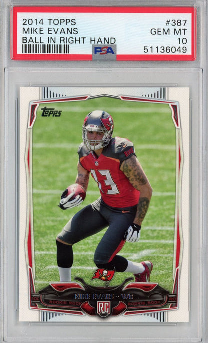 Graded 2014 Topps Mike Evans #387 Ball in Right Hand Rookie RC Football Card PSA 10 Gem Mint