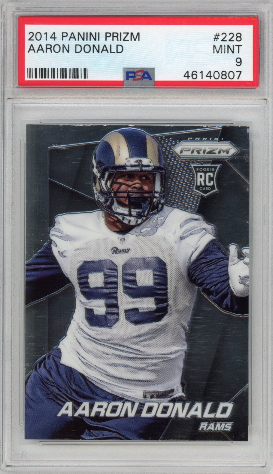 Graded 2014 Panini Prizm Aaron Donald #228 Rookie RC Football Card PSA 9 Mint