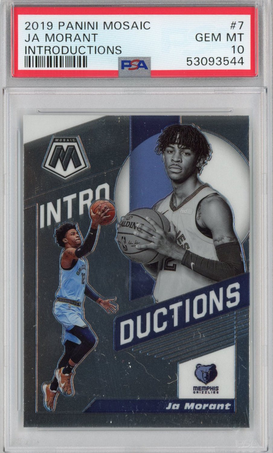 Graded 2019-20 Panini Mosaic Ja Morant #7 Introductions Rookie RC Basketball Card PSA 10 Gem Mint