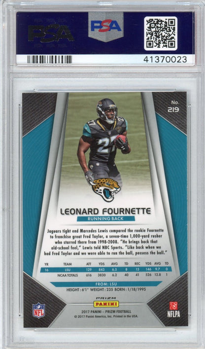 Graded 2017 Panini Prizm Leonard Fournette #219 Disco Rookie RC Football Card PSA 10 Gem Mint