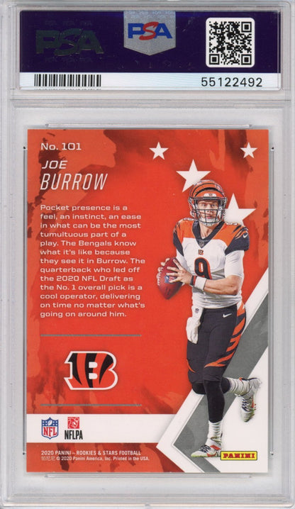 Graded 2020 Panini Rookies & Stars Joe Burrow #101 Rookie RC Football Card PSA 9 Mint