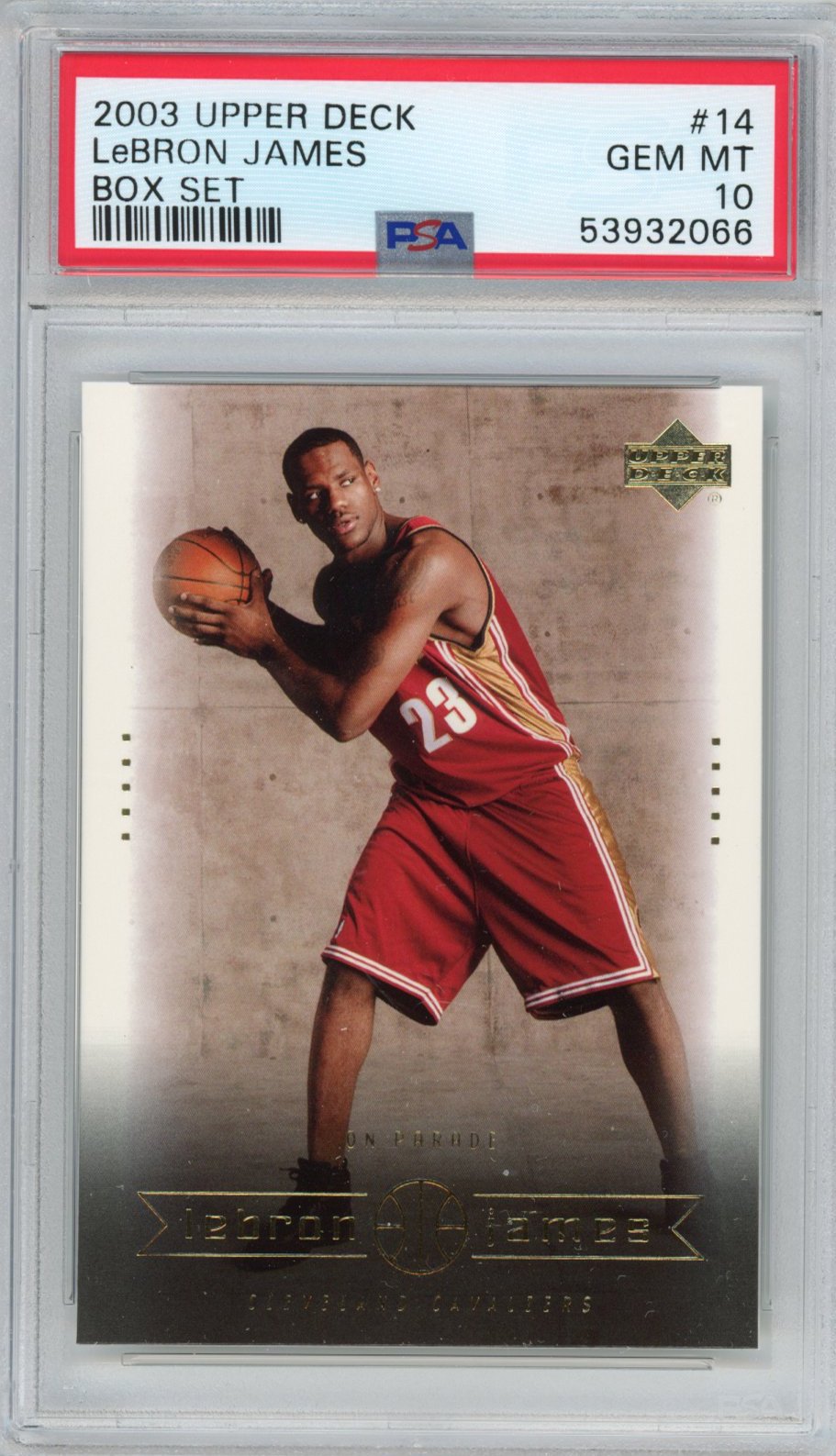 Graded 2003-04 Upper Deck LeBron James #14 Box Set Rookie RC Basketball Card PSA 10 Gem Mint