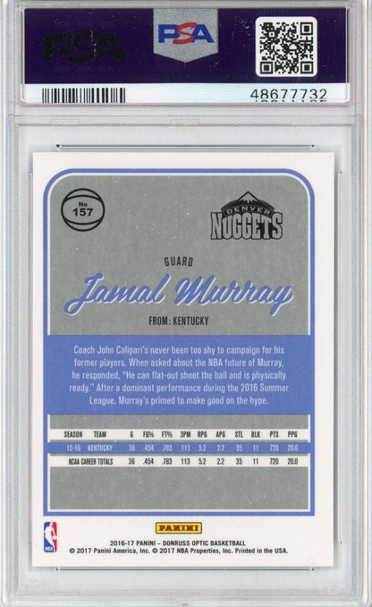 Graded 2016-17 Panini Donruss Optic Jamal Murray #157 Rookie RC Basketball Card PSA 10 Gem Mint