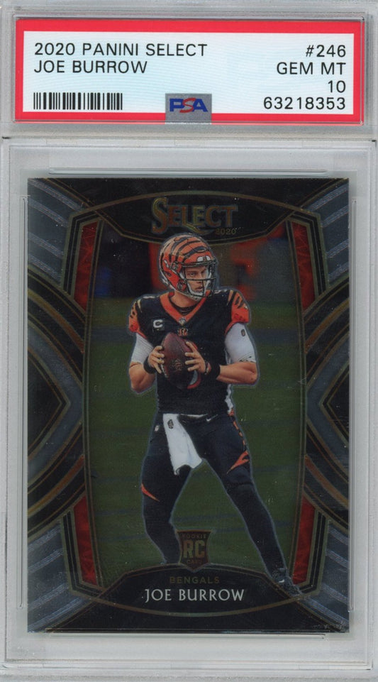 Graded 2020 Panini Select Joe Burrow #246 Rookie RC Football Card PSA 10 Gem Mint