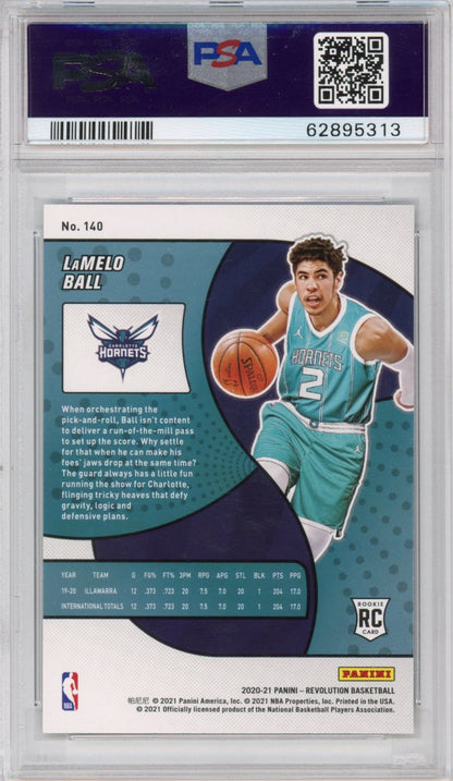 Graded 2020-21 Panini Revolution LaMelo Ball #140 Rookie RC Basketball Card PSA 10 Gem Mint