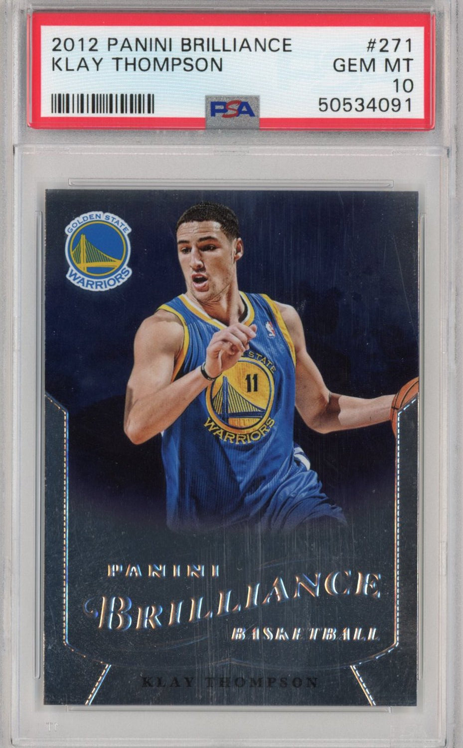 Graded 2012-13 Panini Brilliance Klay Thompson #271 Rookie RC Basketball Card PSA 10 Gem Mint