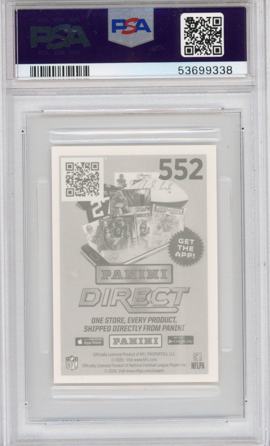 Graded 2020 Panini Stickers Justin Herbert #552 Rookie RC Football Card PSA 10 Gem Mint