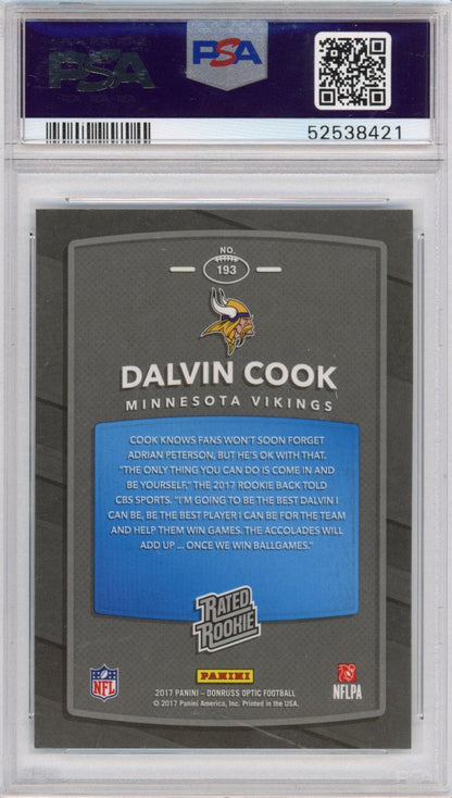 Graded 2017 Panini Donruss Optic Dalvin Cook #193 Rookie RC Football Card PSA 10 Gem Mint