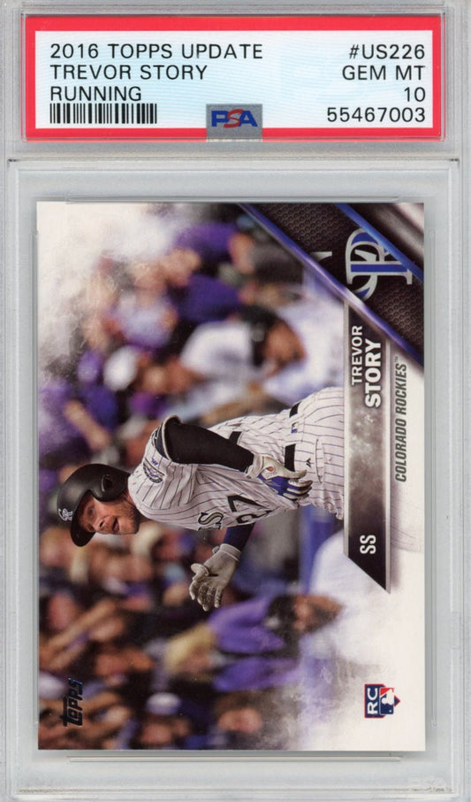 Graded 2016 Topps Update Trevor Story #US226 Running Rookie RC Baseball Card PSA 10 Gem Mint