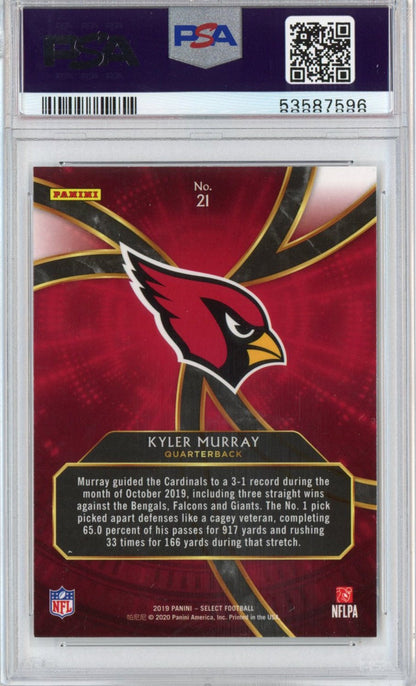 Graded 2019 Panini Select Kyler Murray #21 Phenomenon Rookie RC Football Card PSA 10 Gem Mint