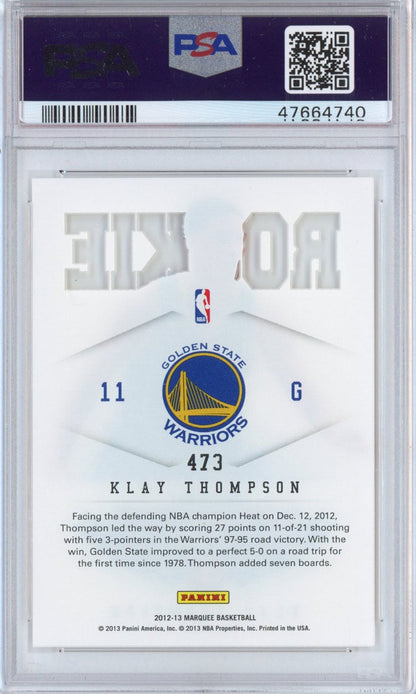 Graded 2012-13 Panini Marquee Klay Thompson #473 Rookie RC Basketball Card PSA 10 Gem Mint